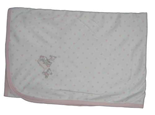 Kissy Kissy Baby Girls Infant Toy Box Dots Print Receiving Blanket White With Pink One Size