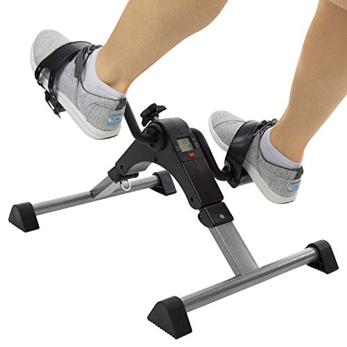 Vive Desk Bike Cycle - Foot Pedal Exerciser - Foldable Portable Foot, Hand, Arm, Leg Exercise Pedaling Machine - Folding Mini St