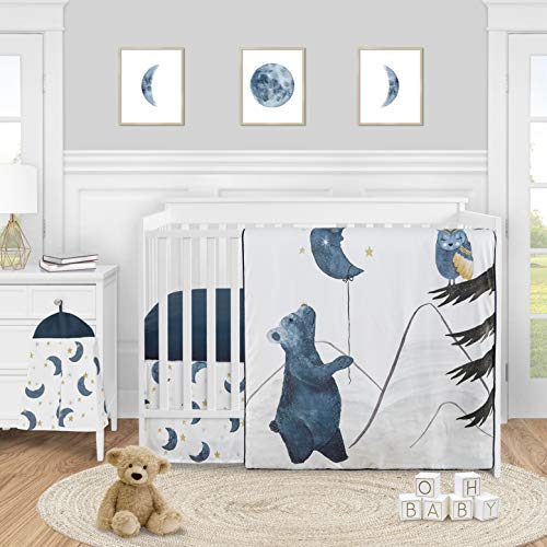 Sweet Jojo Designs Woodland Bear And Owl Baby Boy Girl Nursery Crib Bedding Set 4 Pieces Navy Bl Sweet Jojo Designs Woodland Bear And Owl Baby Boy Girl Nursery Crib Bedding Set 4 Pieces Navy Bl