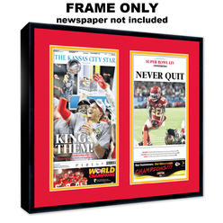 CustomPictureFrames.com 11x22 Newspaper Frame - with Red and Yellow Double Mat - Made to Display Newspapers Measuring 11x22 inches