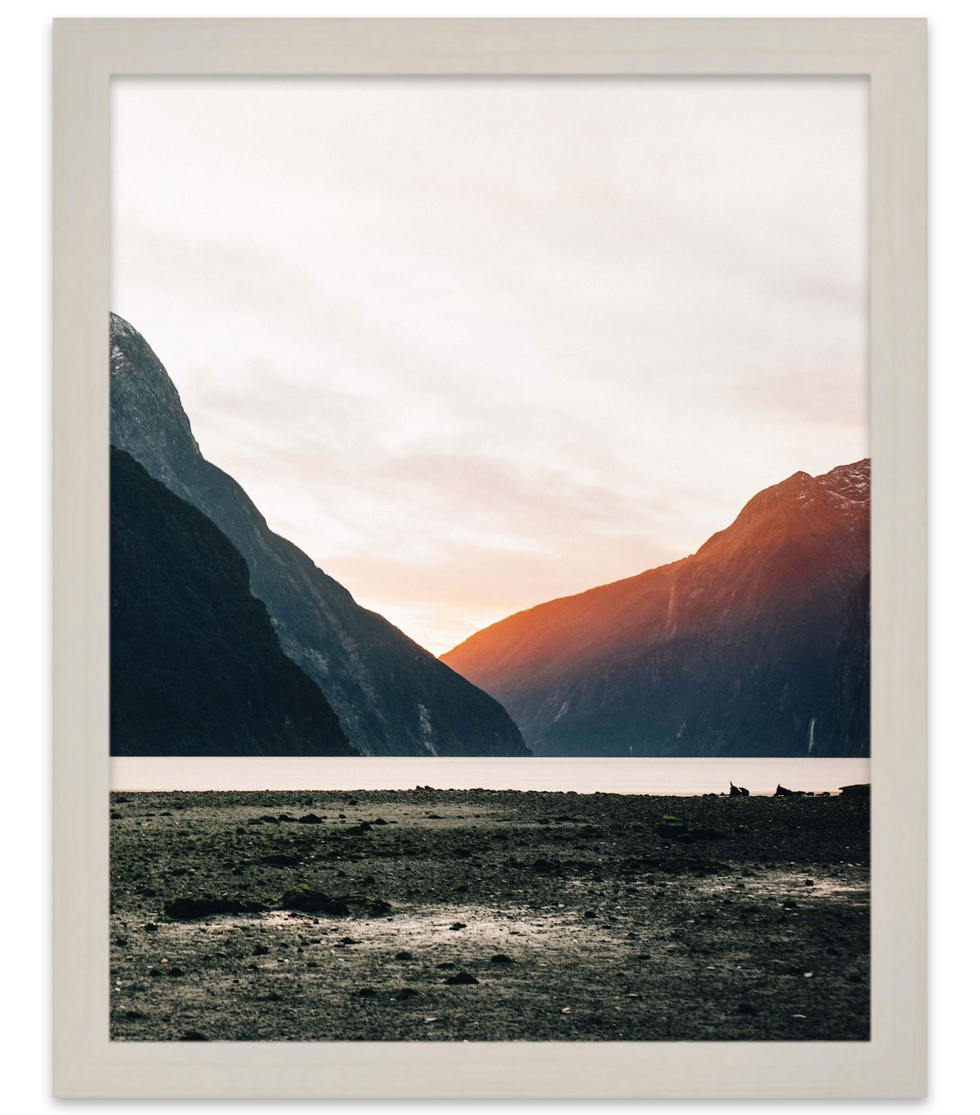 CustomPictureFrames.com 20x24 Flat White Wash Wood Frame - "The Edge" Thin - Great for Posters, Photos, Art Prints, Mirror, Chalk Boards, C