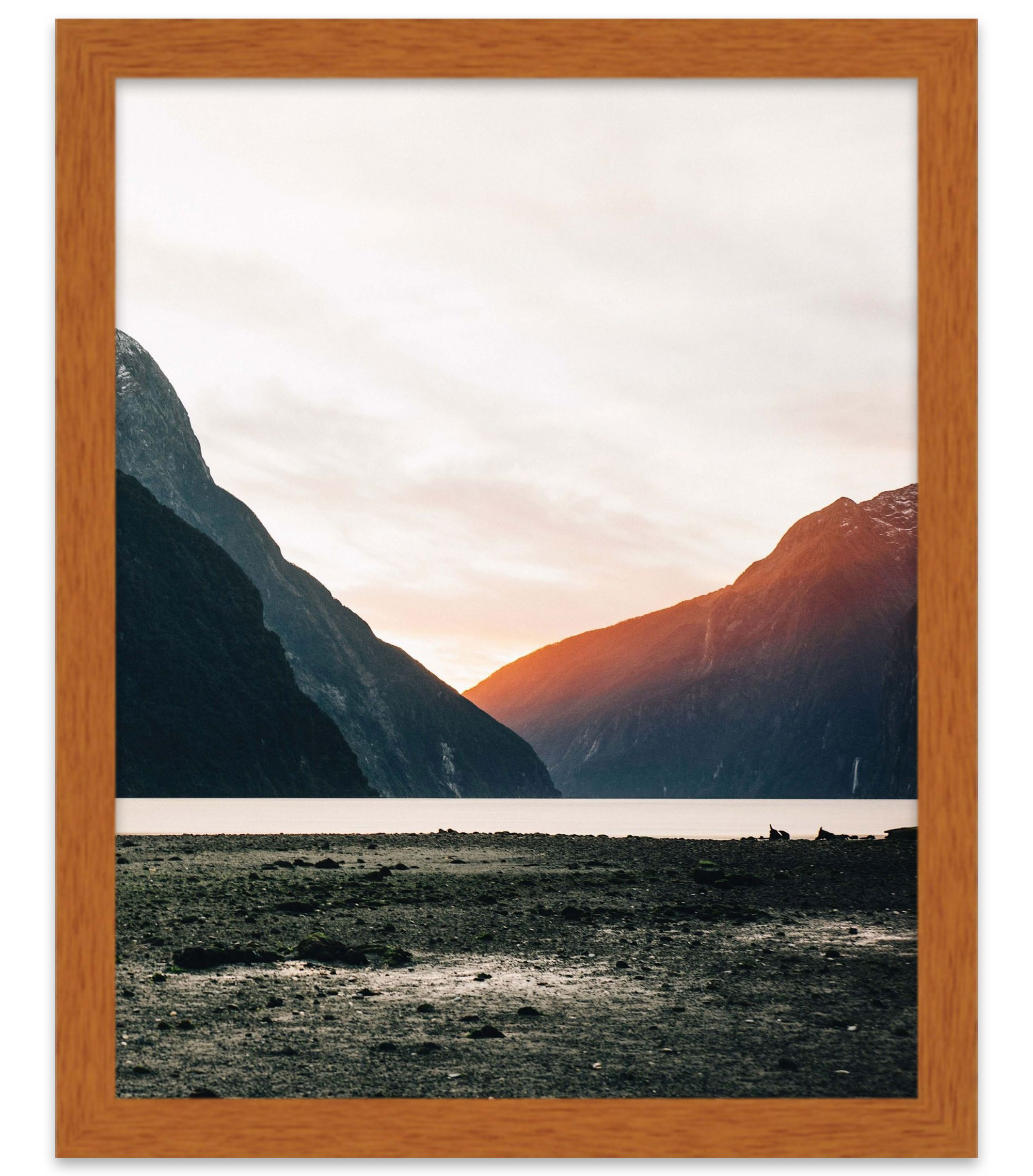CustomPictureFrames.com 20x24 Flat Walnut Brown Wood Frame - "The Edge" Thin - Great for Posters, Photos, Art Prints, Mirror, Chalk Boards,