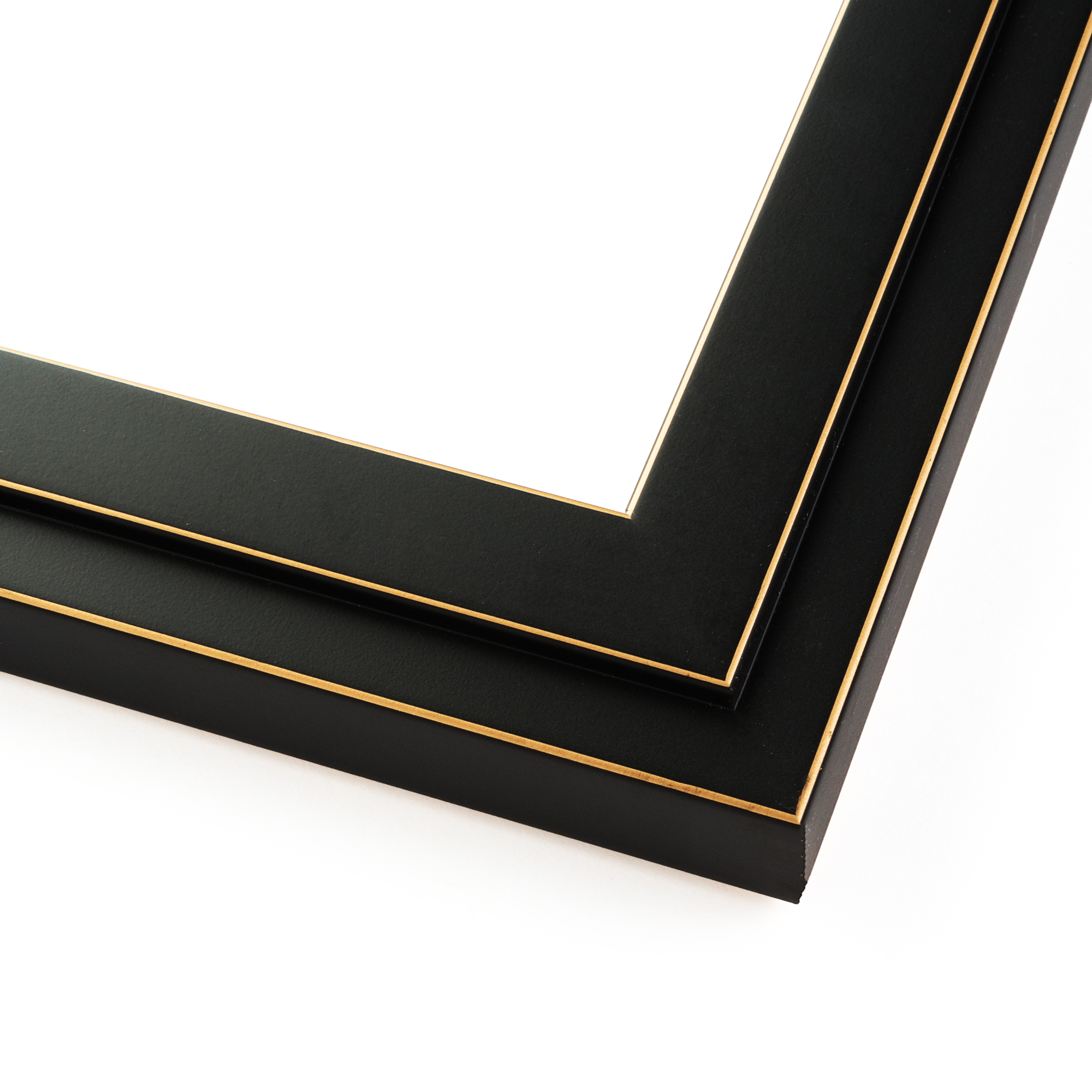 CustomPictureFrames.com 12x30 - 12 x 30 Black and Gold Pinstripe Solid Wood Frame with UV Framer's Acrylic & Foam Board Backing - Great For