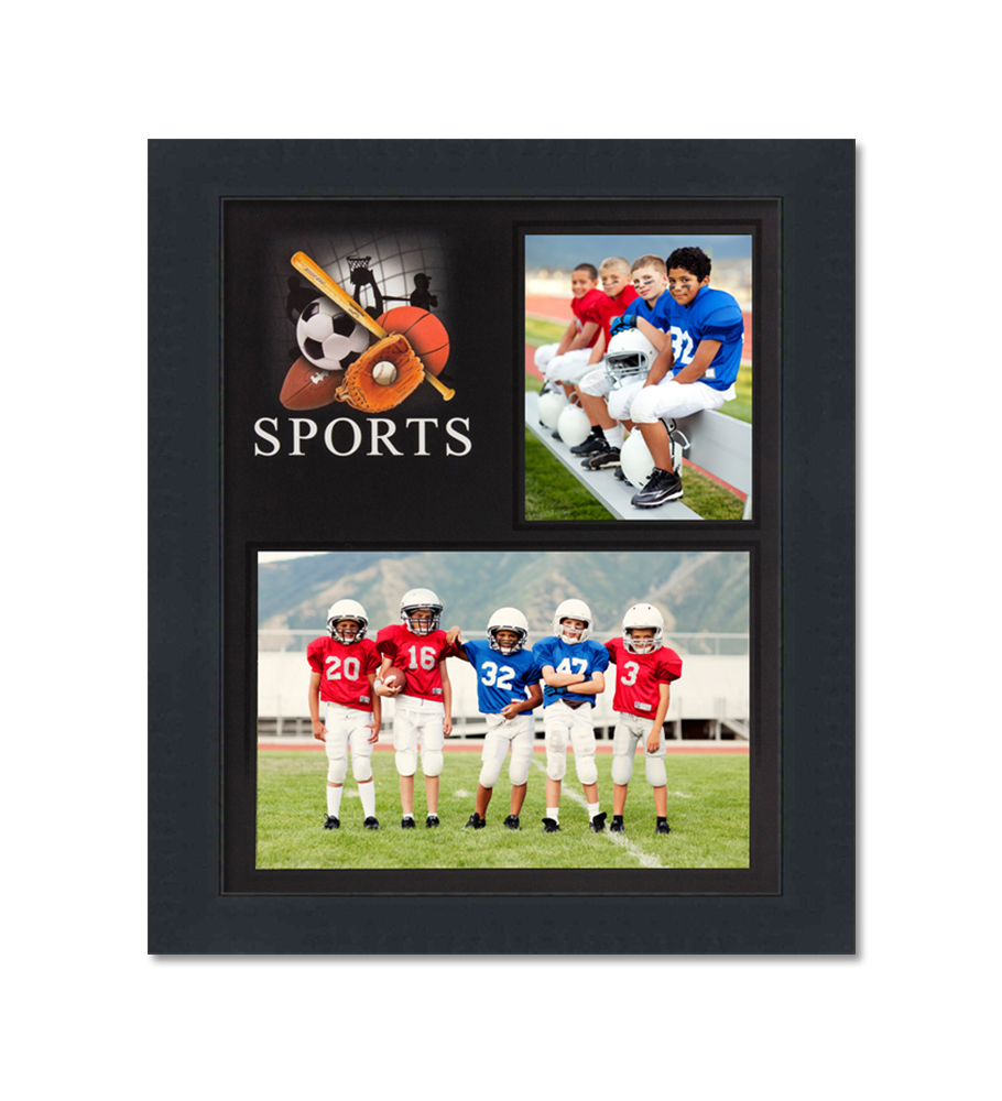 Black Wood Frames with Sports Mat Inserts for