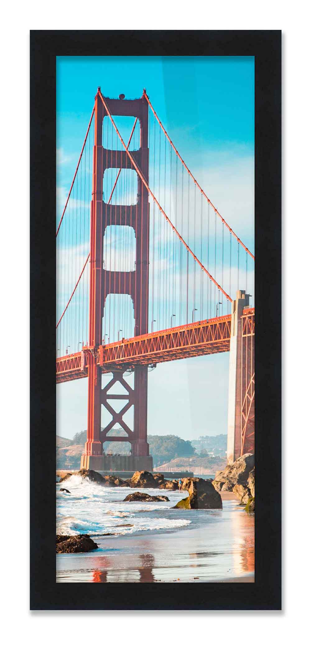 CustomPictureFrames.com 5x20 In Frame Black Picture Frame - Complete Modern Photo Frame Includes UV Acrylic Shatter Guard Front, Acid Free Foam Backing