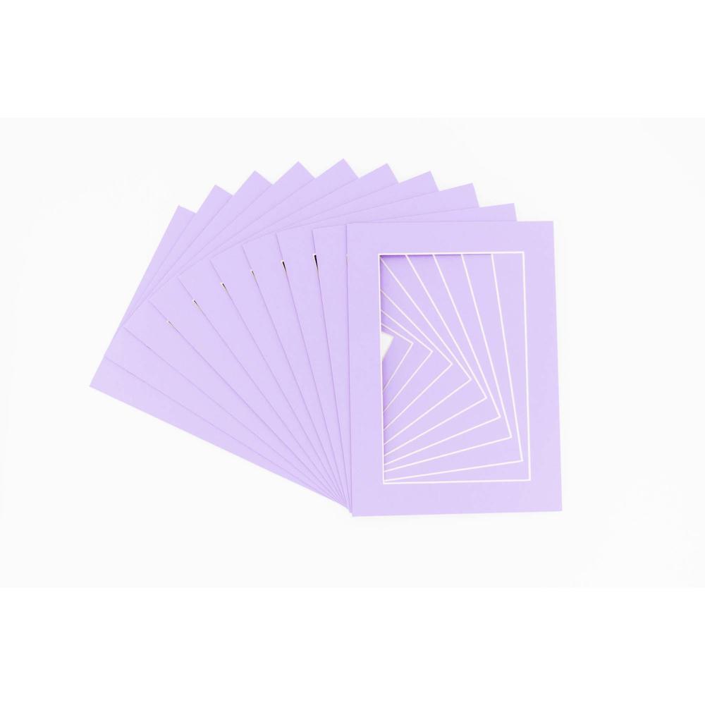 CustomPictureFrames.com Light Purple Acid Free 12x18 Picture Frame Mats with White Core Bevel Cut for 11x14 Pictures - Fits 12x18 Frame - Pack of 10