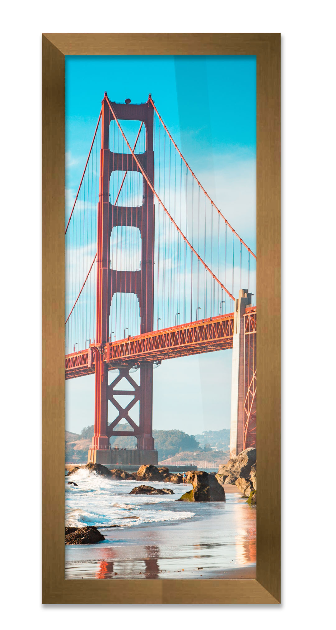 CustomPictureFrames.com 52x20 Frame Metallic Bronze Picture Frame - Modern Photo Frame Includes UV Acrylic Shatter Guard Front, Acid Free Foam Backing