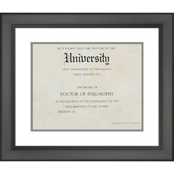 CustomPictureFrames.com Black Diploma Frame - With Double Mat, Acrylic Front and Foam Board Backing