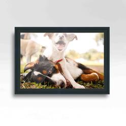 CustomPictureFrames.com 16x20 Blue Picture Frame - Wood Picture Frame Complete with UV Acrylic, Foam Board Backing & Hanging Hardware