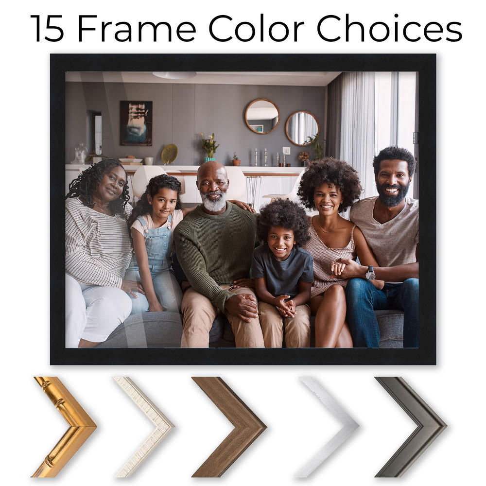 CustomPictureFrames.com 28x26 Picture Frame - Wood Picture Frame with UV Acrylic, Foam Board Backing, & Hanging Hardware