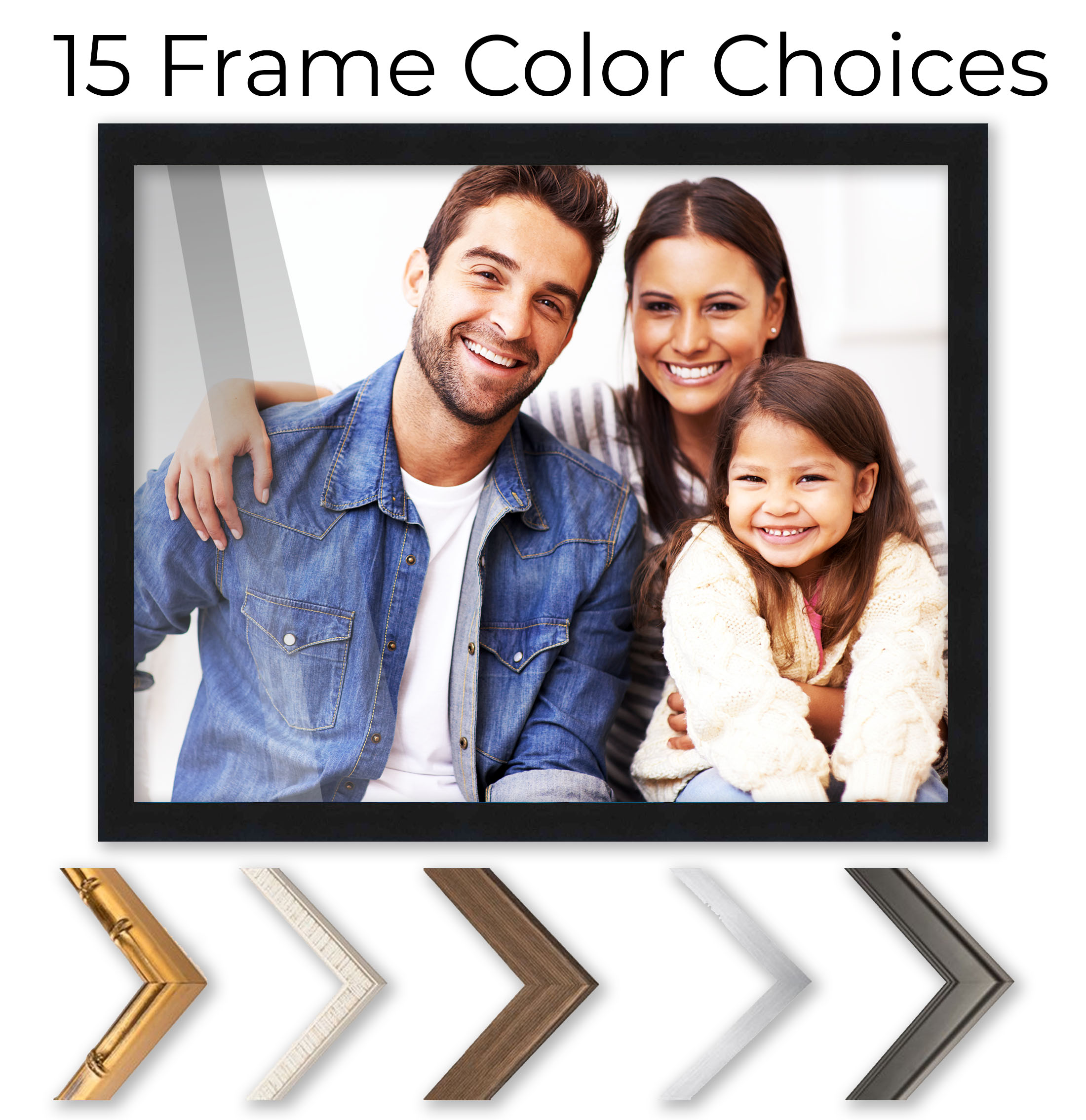 CustomPictureFrames.com 12x13 Picture Frame - Wood Picture Frame with UV Acrylic, Foam Board Backing, & Hanging Hardware