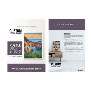CustomPictureFrames.com Jigsaw Puzzle Framing Kit - Includes Puzzle Frame  and Puzzle Glue Sheets - Made to Display
