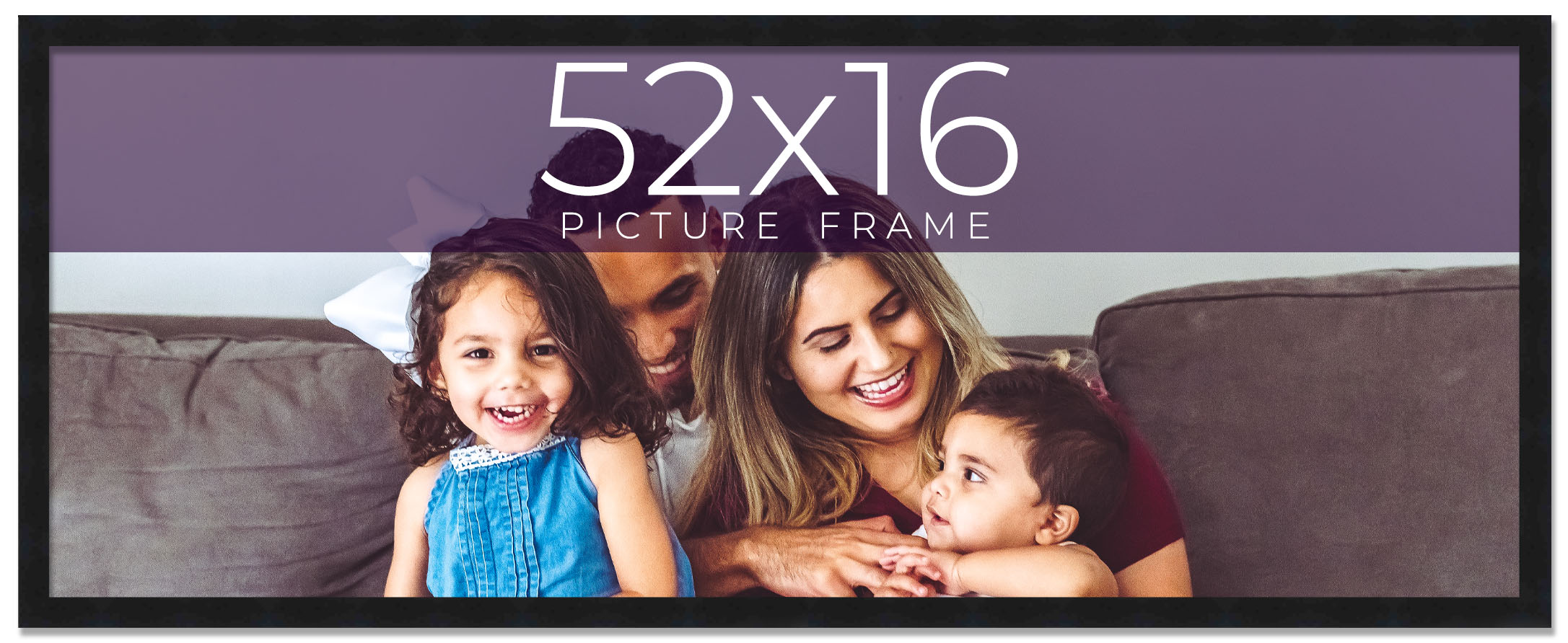 CustomPictureFrames.com 52x16 Black Picture Frame - Wood Picture Frame Complete with UV Acrylic, Foam Board Backing & Hanging Hardware