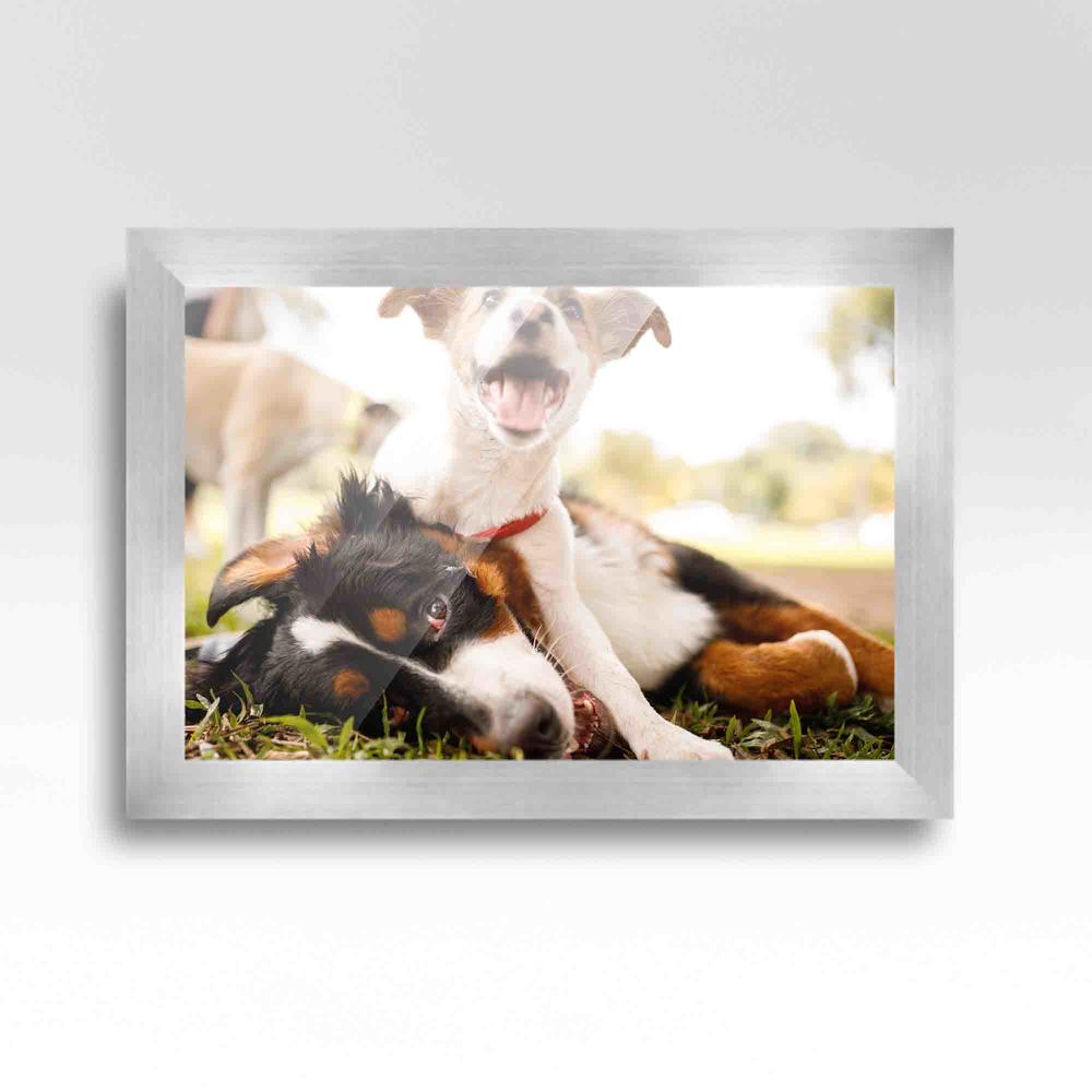 CustomPictureFrames.com 30x38 Frame Silver Real Wood Picture Frame Width 1.5 inches | Interior Frame Depth 0.5 inches | Silver Wide Modern Photo Frame