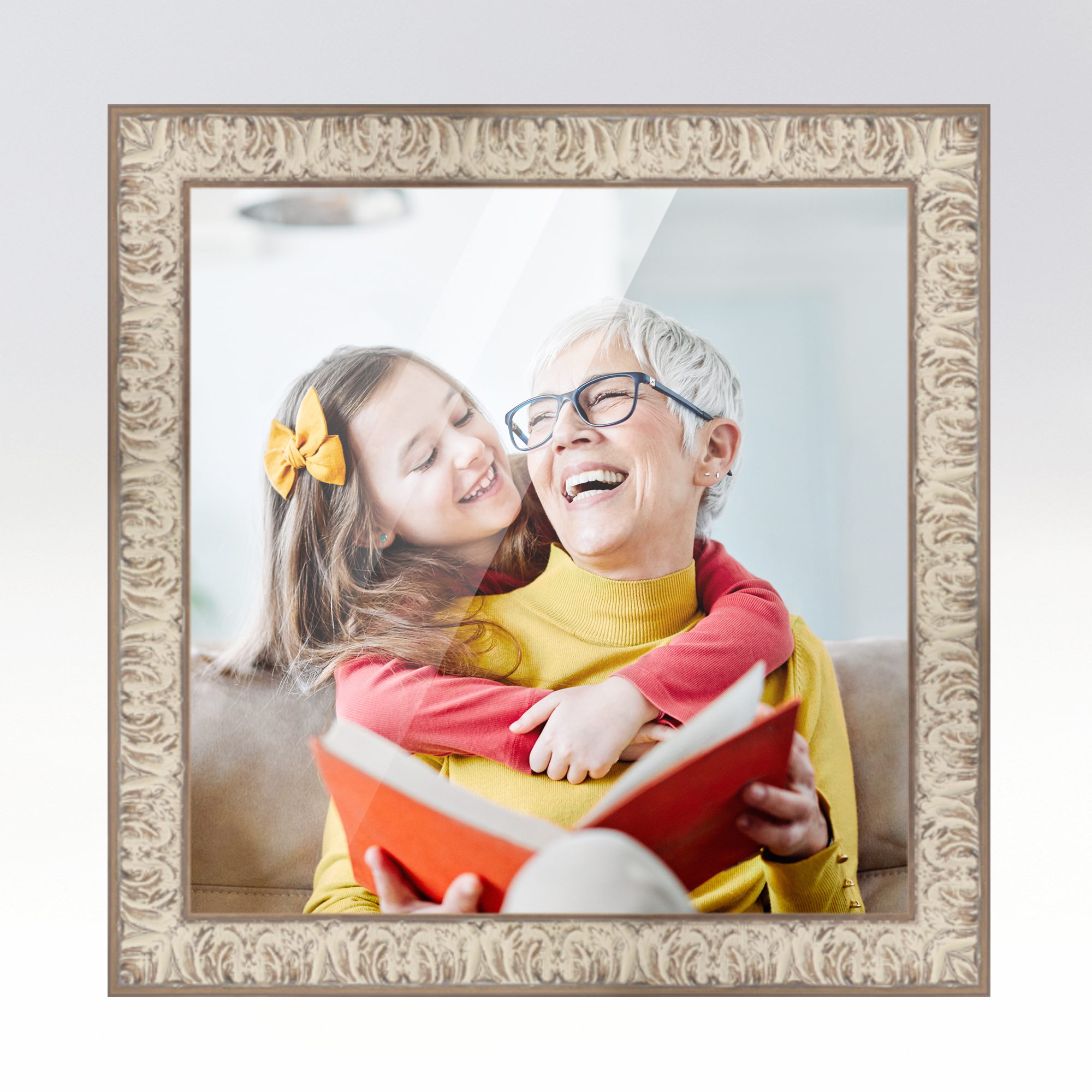 CustomPictureFrames.com 8x8 Frame White Real Wood Picture Frame