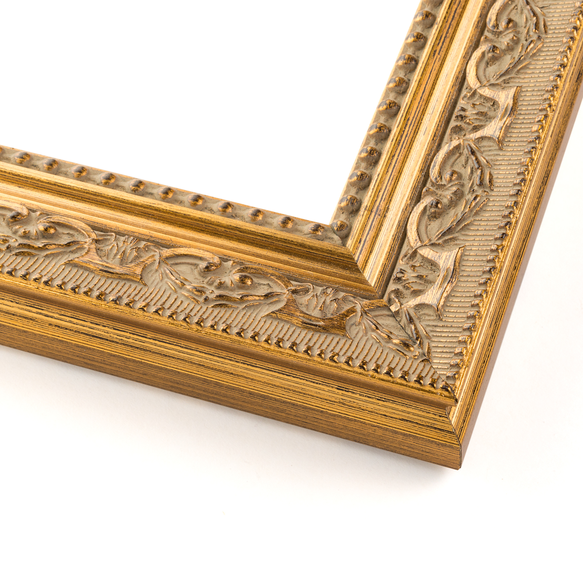 CustomPictureFrames.com 6x6 - 6 x 6 Antique Gold Solid Wood Frame with UV Framer's Acrylic & Foam Board Backing - Great for A Photo, Poster