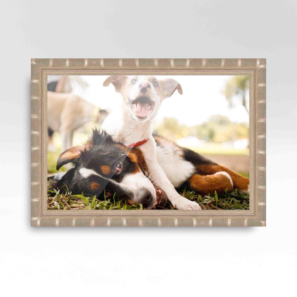 CustomPictureFrames.com 13x28 Frame Silver Real Wood Picture Frame Width 1.5 inches | Interior Frame Depth 0.5 inches | Beechey Bamboo Bamboo Photo