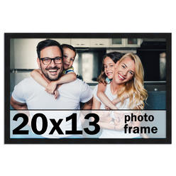 CustomPictureFrames.com 20x13 Frame Black Picture Frame - Complete Modern Photo Frame Includes UV Acrylic Shatter Guard Front, Acid Free Foam Backing