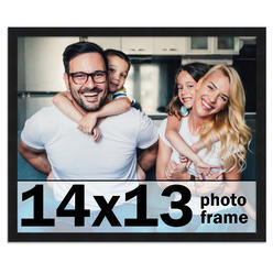 CustomPictureFrames.com 14x13 Frame Black Picture Frame - Complete Modern Photo Frame Includes UV Acrylic Shatter Guard Front, Acid Free Foam Backing