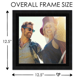 CustomPictureFrames.com 8x8 Frame Black Matted for 8x8 Picture or 11x11 Art  Poster Without Photo Mat 