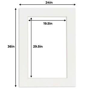 CustomPictureFrames.com Textured White Acid Free 24x36 Picture Frame Mats  with White Core Bevel Cut for