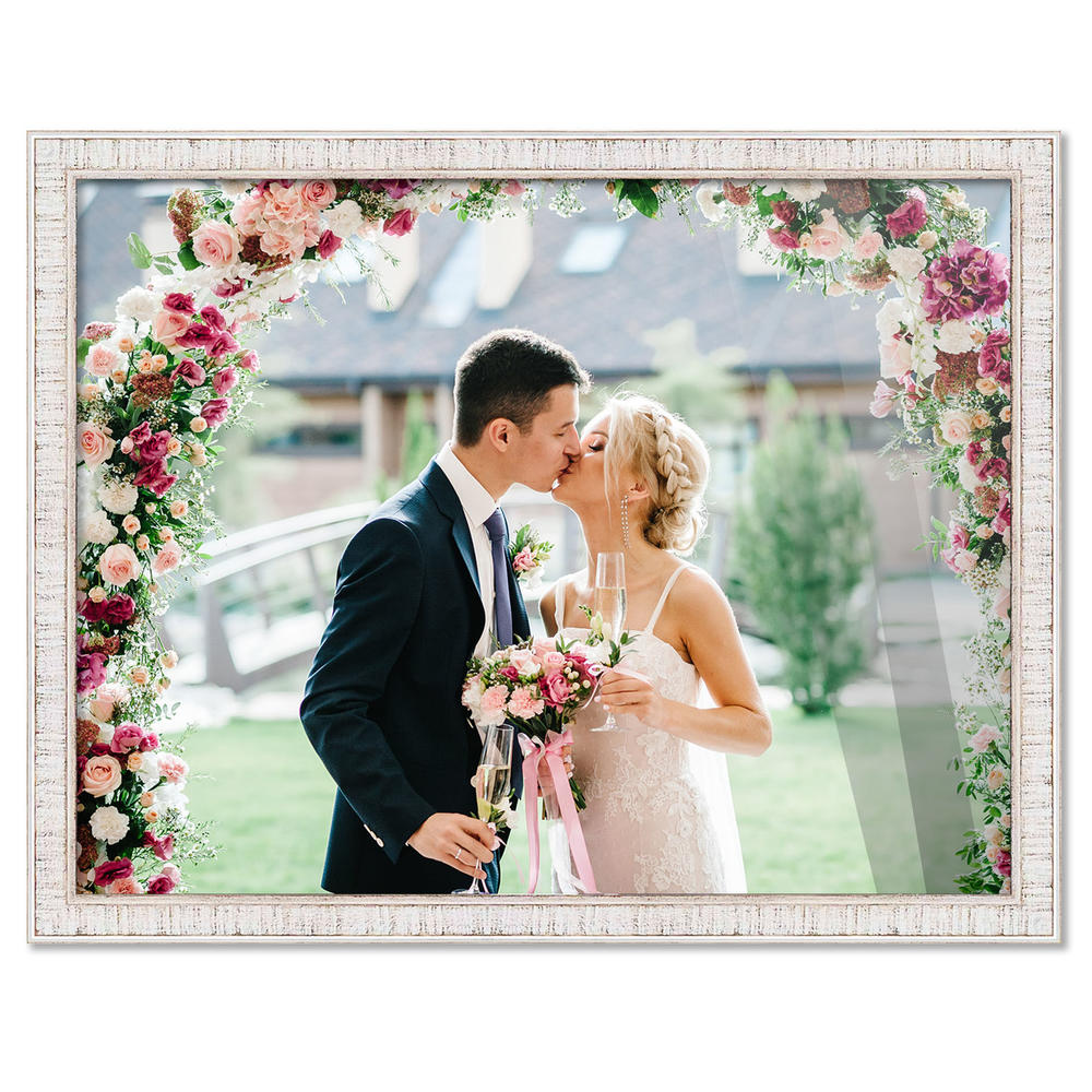 CustomPictureFrames.com 12x15 Frame White Picture Frame - Complete Modern Photo Frame Includes UV Acrylic Shatter Guard Front, Acid Free Foam Backing