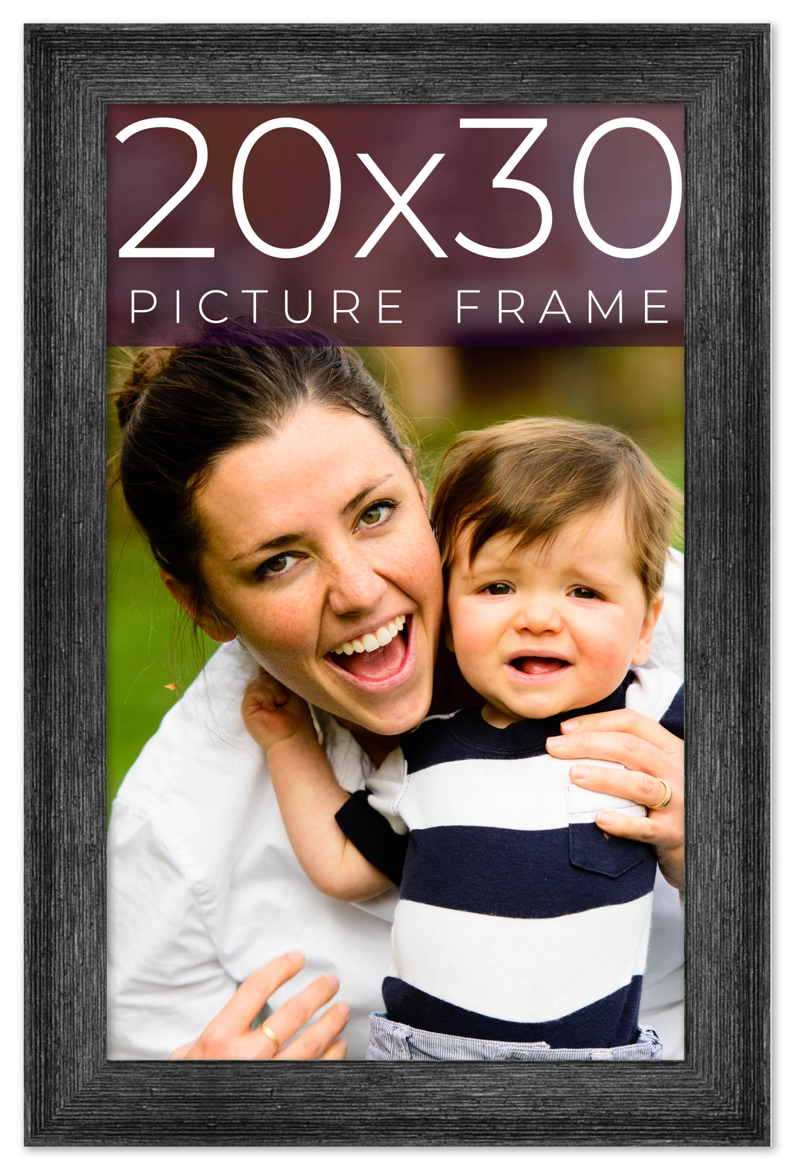 CustomPictureFrames.com 20x30 Frame Black Real Wood Picture Frame Width 1.5  inches | Interior Frame Depth 0.5 inches | Barn Black Distressed Photo ..., image size:1632x2400