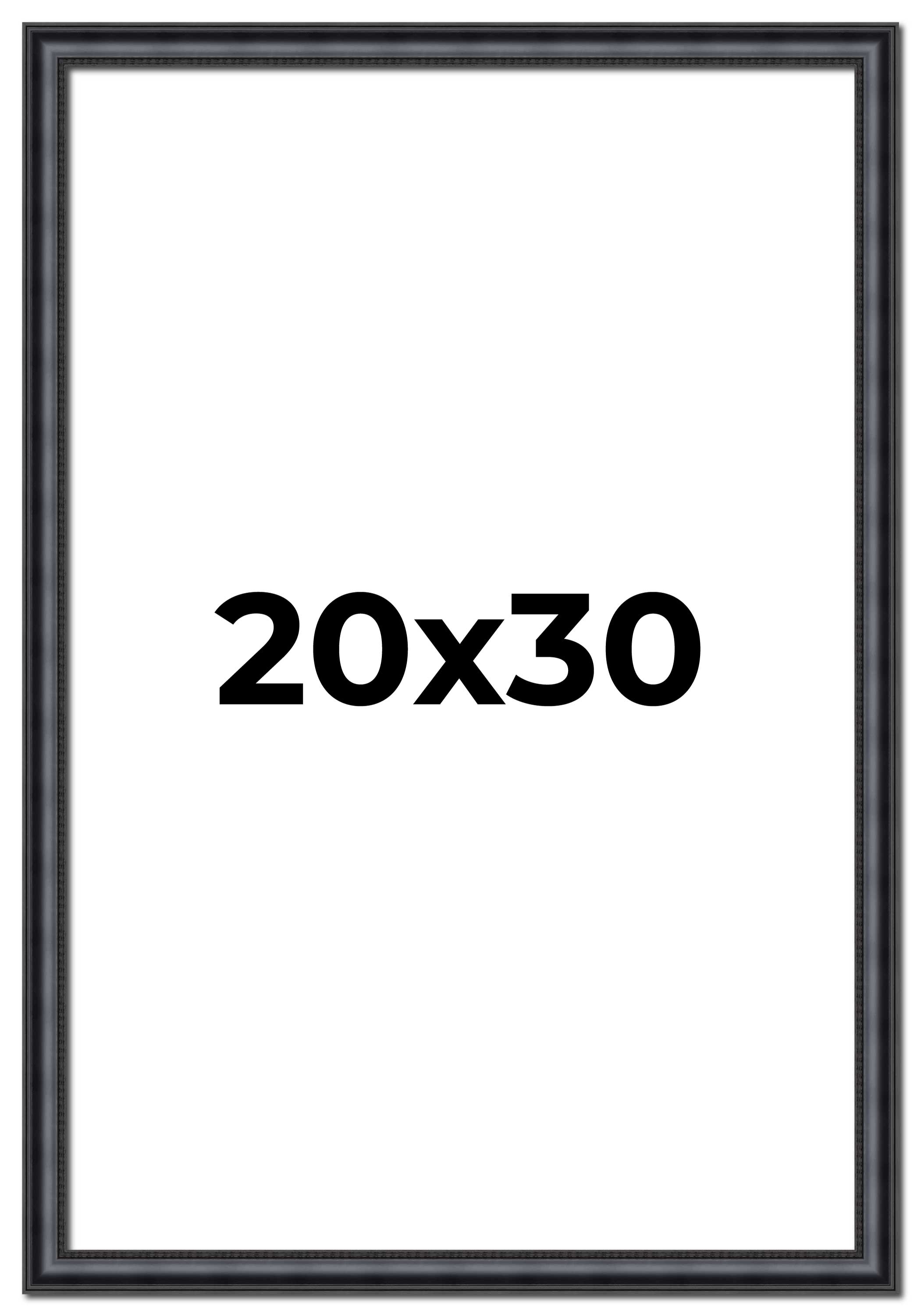 CustomPictureFrames.com 20x30 Frame Black Real Wood Picture Frame Width  1.25 inches | Interior Frame Depth 0.5 inches | Garrin Black Traditional  Photo, image size:2101x3000
