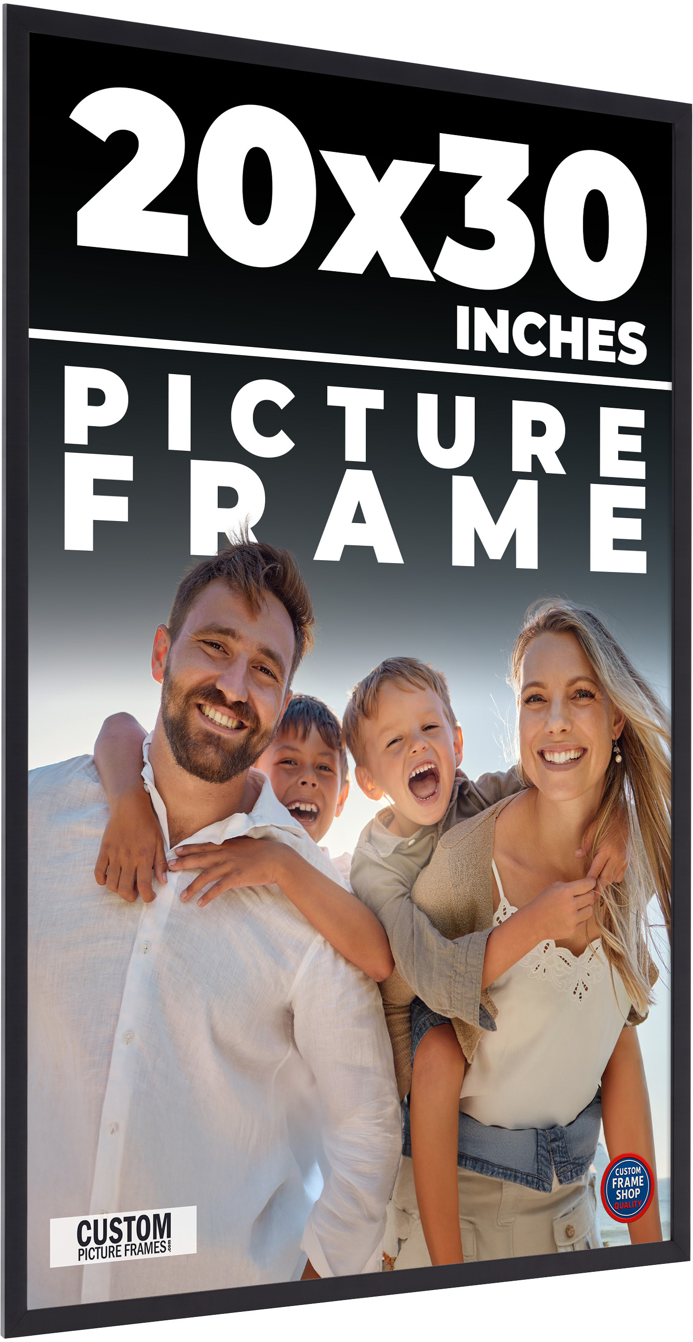 CustomPictureFrames.com 20x30 Frame Black Solid Wood Picture Frame | 0.75  Inch Moulding Width | Includes UV Acrylic Plexiglass, Acid Free Foam Backing, image size:1400x2712
