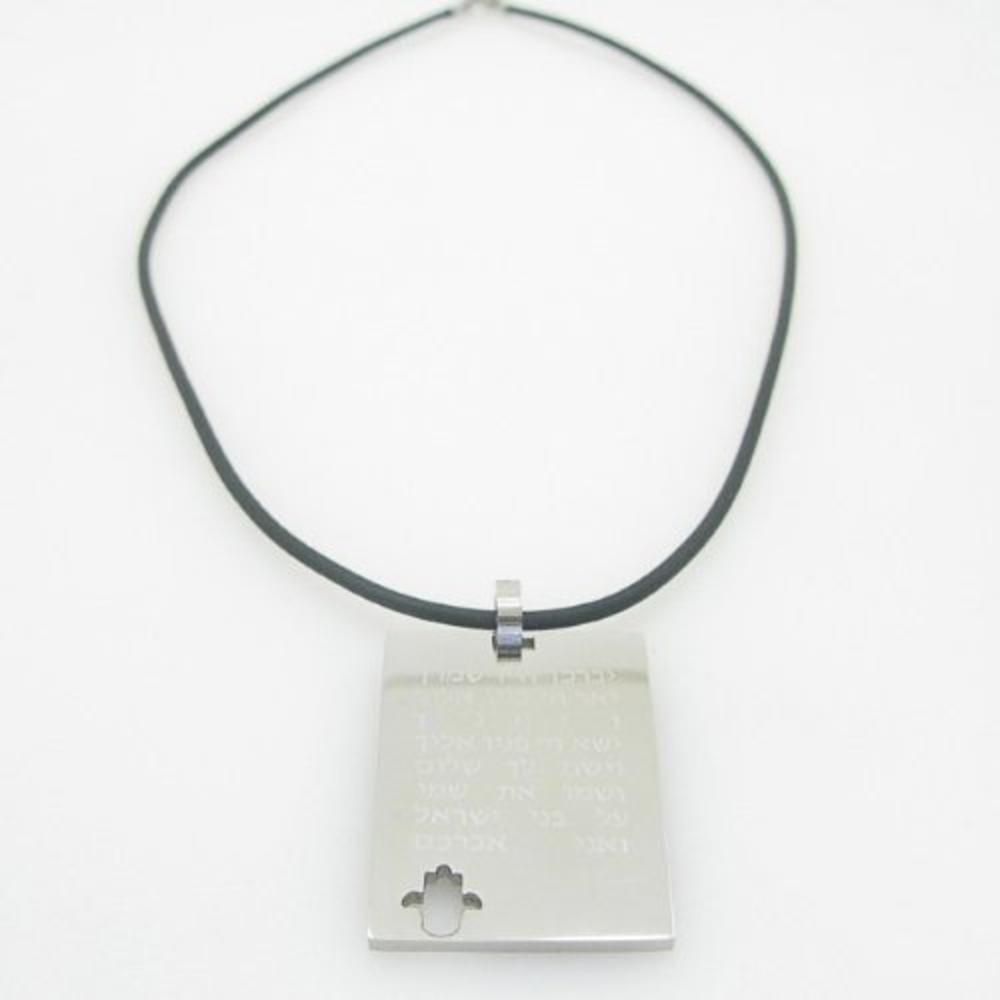 IcedTime Unisex genuine leather braided crystal necklace pendant fancy fashion jewelry jewish pendant leather necklace ...