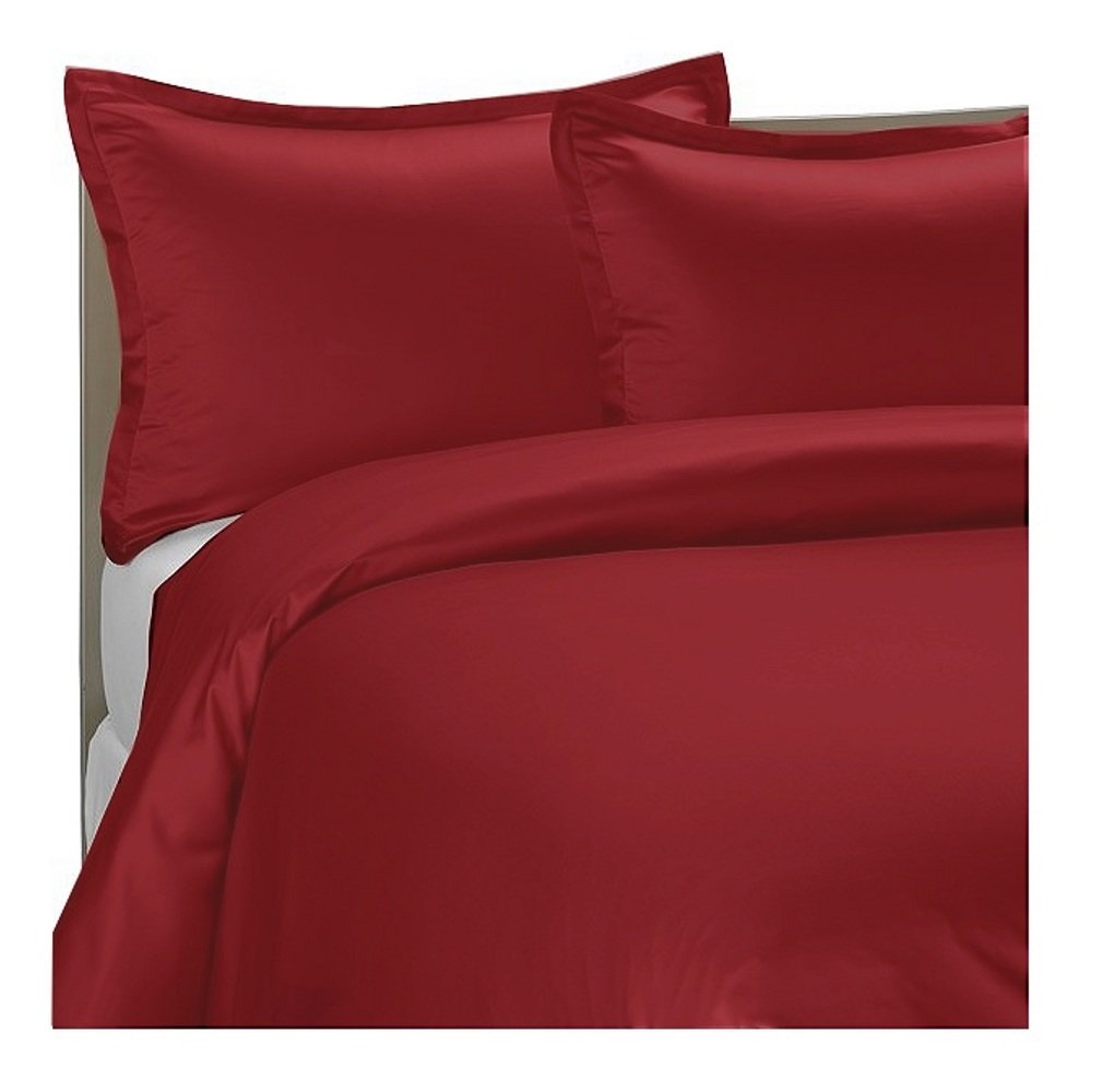 MARRIKAS 300TC Egyptian Cotton Quality TWIN RED SOLID Duvet Cover Set