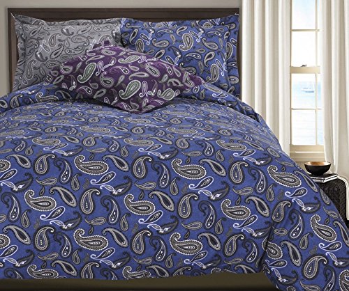 Marrikas Flannel Duvet Cover Set Paisley Navy