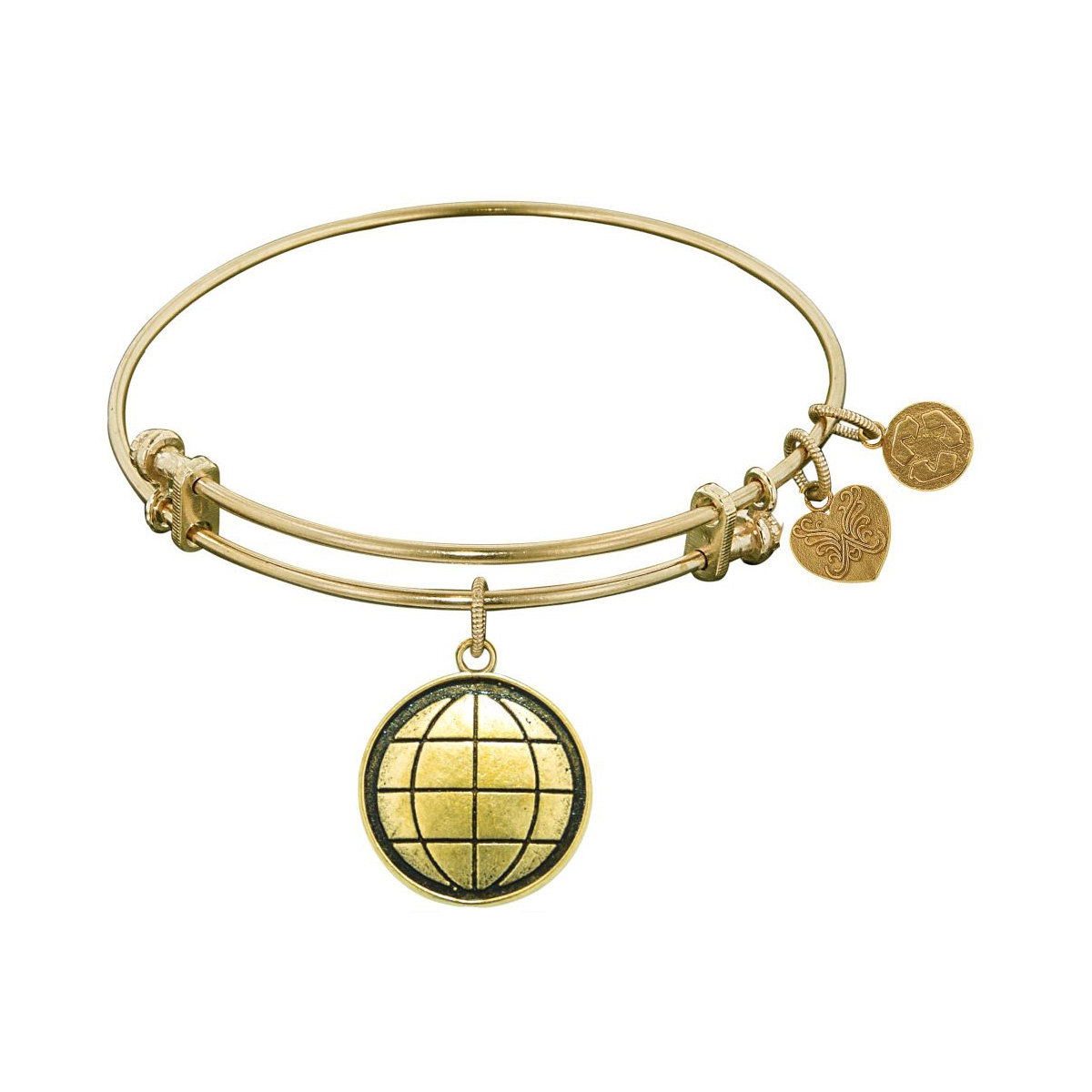 Angelica Smooth Finish Brass Earth Angelica Bangle Bracelet, 7.25"