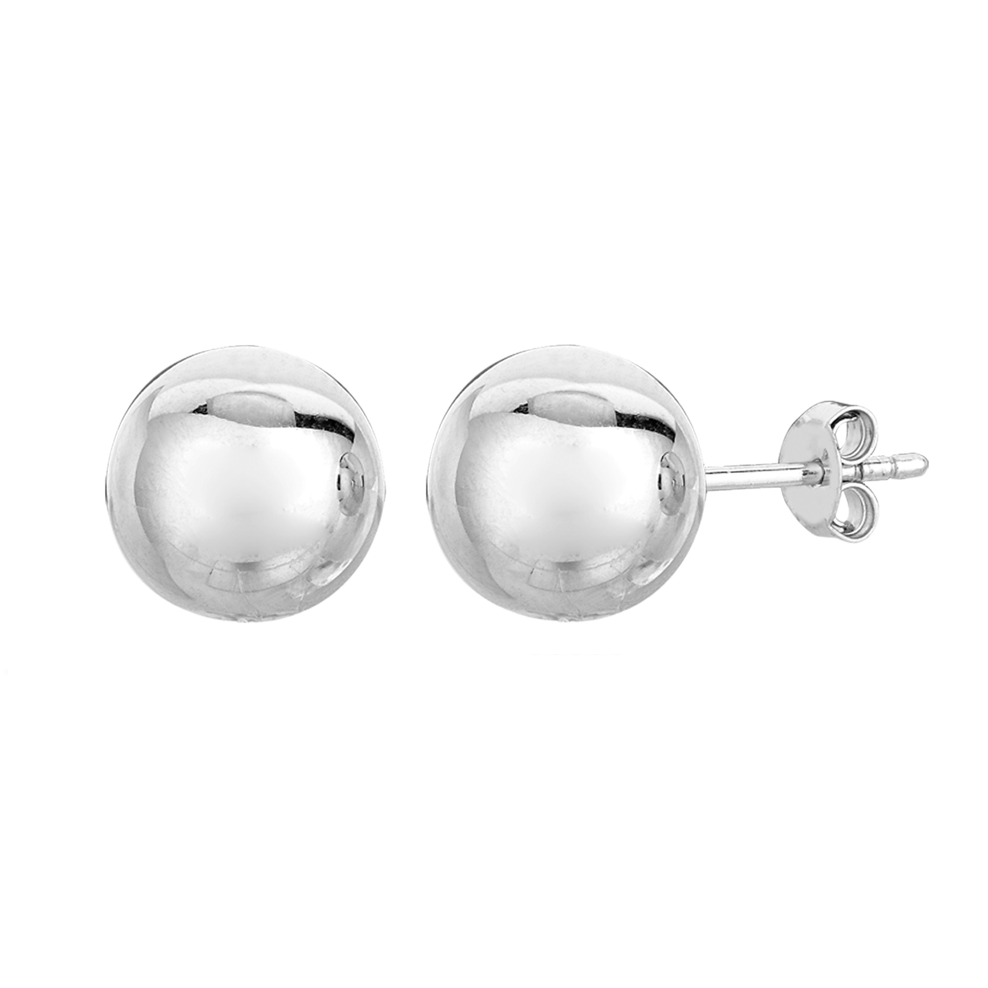 JewelryAffairs Sterling Silver Ball Stud Earrings