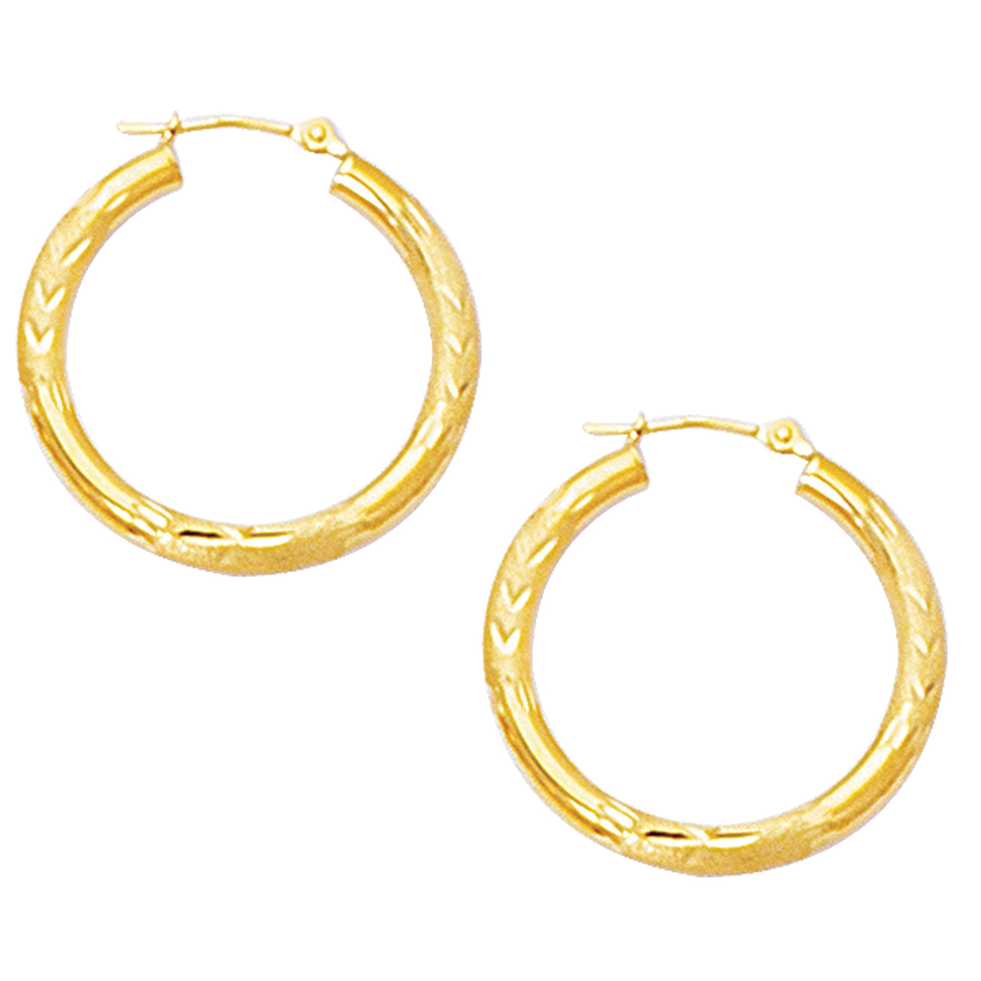 Jewelryaffairs 10k Yellow Gold Diamond Cut Design Round Shape Hoop Jewelryaffairs 10k Yellow Gold Diamond Cut Design Round Shape Hoop Earrings Diameter 25mm
