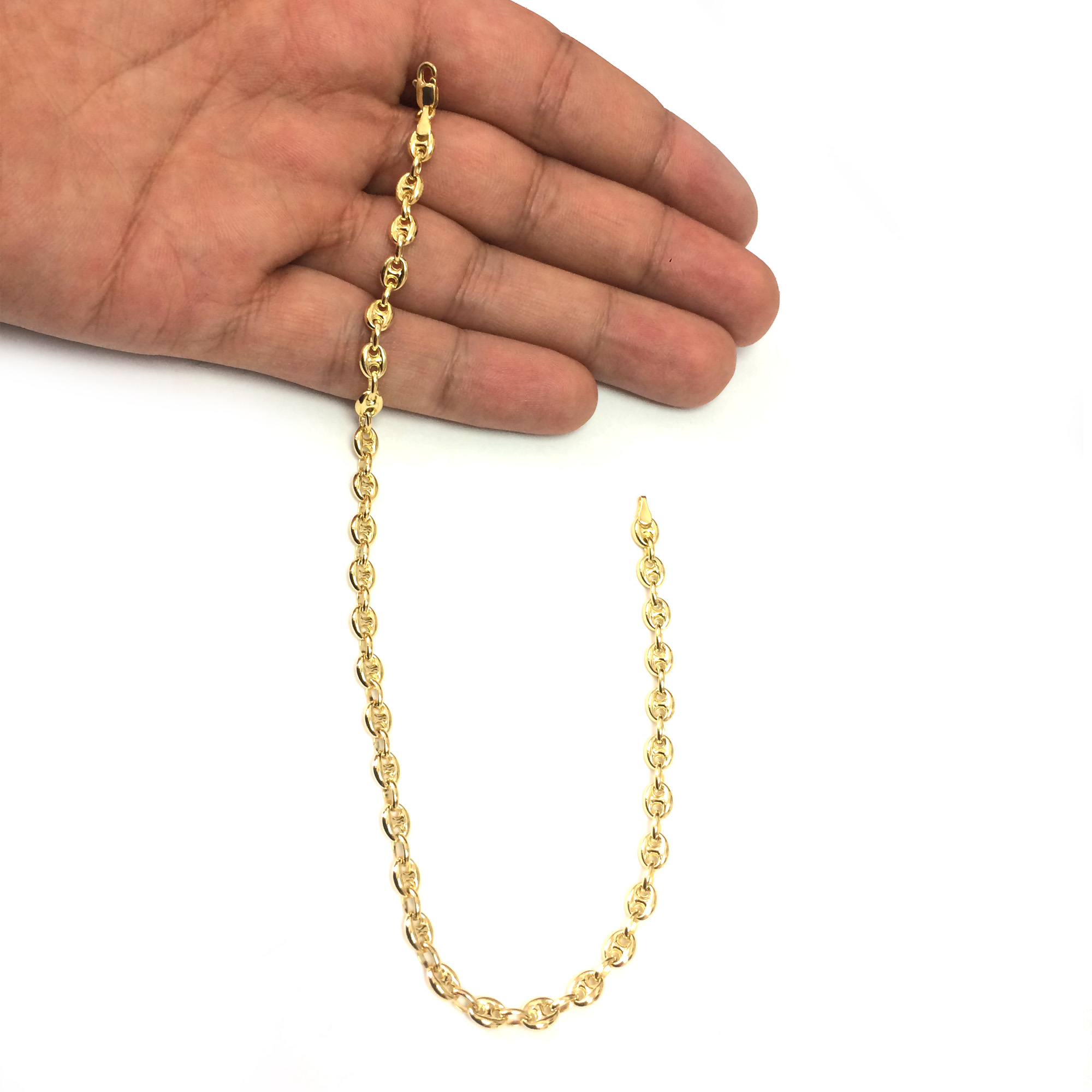 Jewelry Affairs 14K Yellow Gold Mariner Chain Anklet Bracelet, 10"