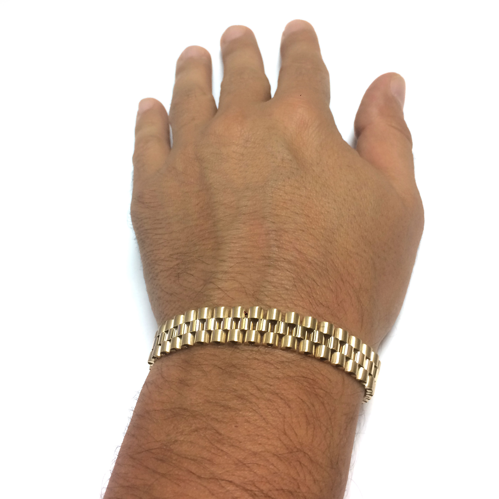 Jewelry Affairs 14k Yellow Gold Rolex Link Mens Bracelet, 8.5"