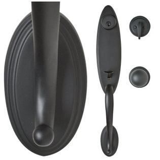 Classic One Piece Exterior Handleset Keyed Door Lock Hardware Matte Black Classic One Piece Exterior Handleset Keyed Door Lock Hardware Matte Black