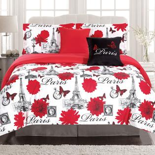 Howplumb Paris Bedding Full Queen Comforter 5 Piece Bed Set Eiffel