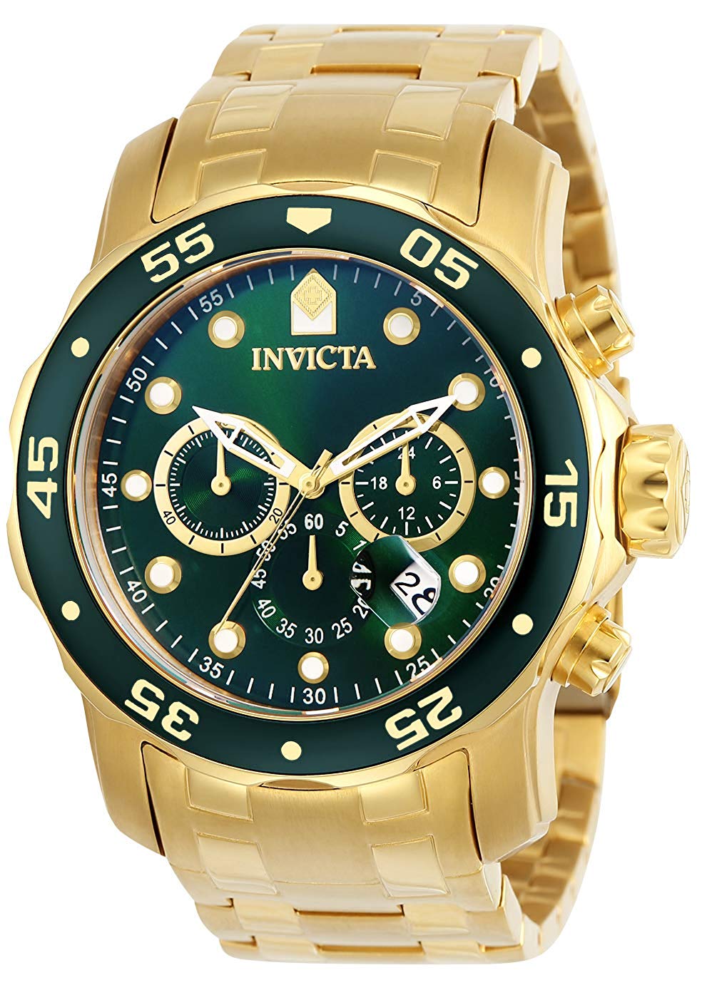 Invicta Pro Diver Gold-Tone Stainless Steel  Chronograph Mens Watch 0075
